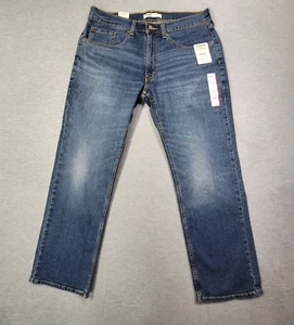 Levis Jeans Mens 34x30 Blue Signature Relaxed Fit Stretch Whiskered NWT - Picture 1 of 14
