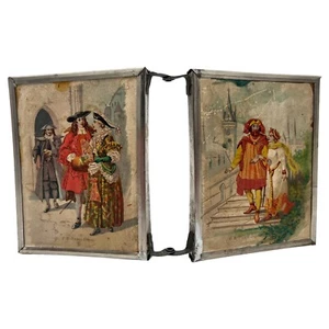 Antik 1880er PB Paris Déposé Triptychon Spiegel Französisches Königtum Lithographien Merkur - Bild 1 von 10
