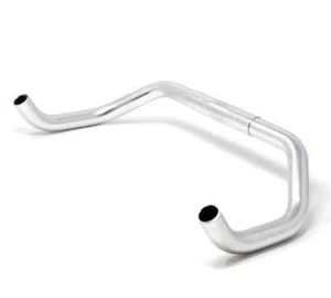 Nitto RB-019 Curved Bullhorn Handlebars | 26mm Clamp | Silver | 400mm Wide - Picture 1 of 2