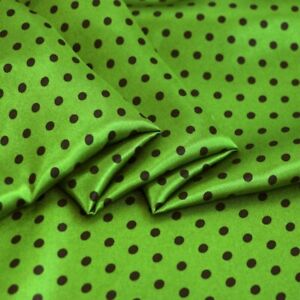 1 Yard Cute Polka Dot Material Satin Charmeuse Soft Coat Lining Scarf Diy Fabric
