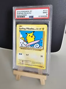 Pokemon Card PSA 9 Surfing Pikachu 111/108 Evolutions Rare 2016 - Picture 1 of 2