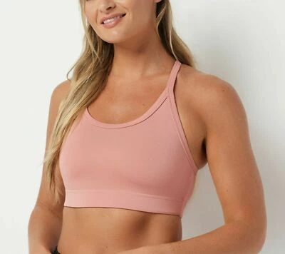 New Balance x Isaac Mizrahi Live! Sujetador con tiras en T-Back-Rosa antigua-XL-A353277-NUEVO CON ETIQUETAS Foto 1 de 3