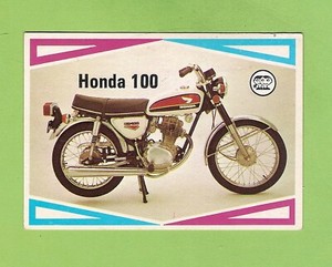 #D215. 1974  SCANLENS CHOPPERS & HOT BIKES CARD #11 HONDA SUPER SPORT 100cc
