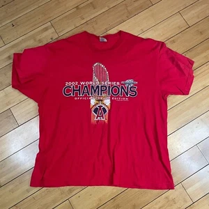 Camiseta roja de colección MLB 2002 Anaheim Angeles Serie Mundial Campeones Hombres Talla XL - Imagen 1 de 7