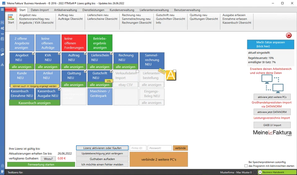E-Rechnung Meine Faktura Handwerker 365- Rechnungssoftware Rechnungsprogramm - Bild 1 von 4