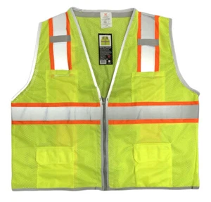 Chaleco de Trabajo de Seguridad Alta Visibilidad Malla Tiras Reflectantes Transpirable ANSI Clase 2 Talla M - Imagen 1 de 2