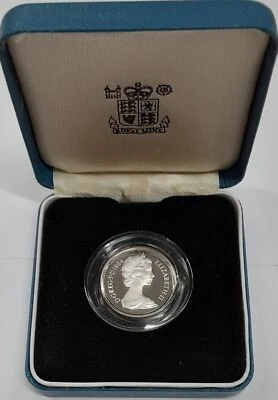 1984 United Kingdom 1 Pound - Proof Silver Piedfort - w/Box & COA - Image 1 of 4