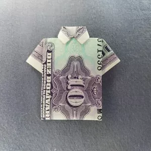 Camicia da uomo Venezuela 10 Bolivar 1990 banconote pieghevoli origami bolivar - Foto 1 di 2