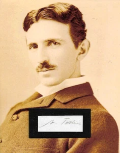 Nikola Tesla Reproduction Autograph On Old Paper With 8x10 Glossy Photo Print - Picture 1 of 1