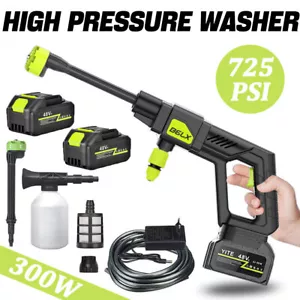 Lavadora a Presión Inalámbrica, Limpiador Eléctrico Portátil 725PSI con Batería Lavadora de Coche - Imagen 1 de 12