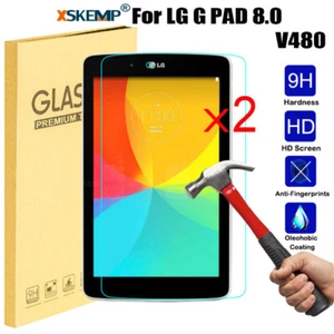 2Pcs For LG G PAD 8.0 V480 Tempered Glass Screen Protector Premium Guard Film - Picture 1 of 13