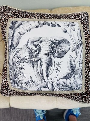 CJC Pillows  ST Simmons Island GA Elephant Animal Print throw sofa accent pillow - Image 1 of 4