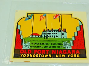 VINTAGE OLD FORT NIAGARA YOUNGSTOWN NEW YORK SOUVENIR TRAVEL DECAL IMPKO - NOS - Picture 1 of 3