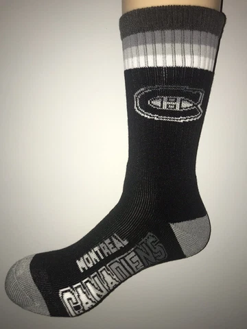 MONTREAL CANADIENS NHL HOCKEY JERSEY LOGO PLATINUM CREW LENGTH SOCKS LARGE Cover