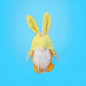 Easter Gnome Faceless Gnome Doll Ornament Cute Bunny Plush Doll Decor Yellow - Picture 1 of 7