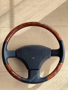 Toyota Land Cruiser 80 genuine wood combination steering wheel JDM - Picture 1 of 5