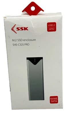 SSK SHE-C325 PRO M.2 NVME SATA SSD Solid State Drive Enclosure Adapter, USB 3.2 - Image 1 of 2