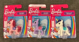 Mattel Barbie Dreamtopia Unicorn Figures Set Of 3 New in Package Cake Toppers - Picture 1 of 1