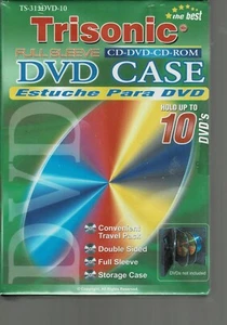 Trisonic Full Sleeve  DVD Case ~ TS-313DVD-10 Holds 10 cd/dvd New Sealed  - Picture 1 of 2
