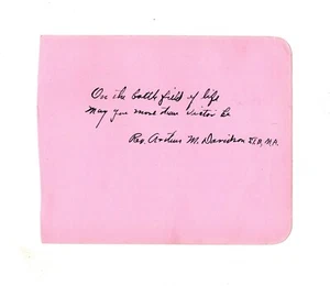 autografo Rev. Arthur M Davidson FIRMATO Chiesa Metodista Episcopale Grande Collo NY - Foto 1 di 2