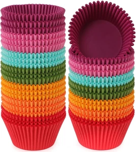 Forros para cupcakes jumbo arco iris brillante tazas para hornear magdalenas extra grandes 300 unidades, Od - Imagen 1 de 12