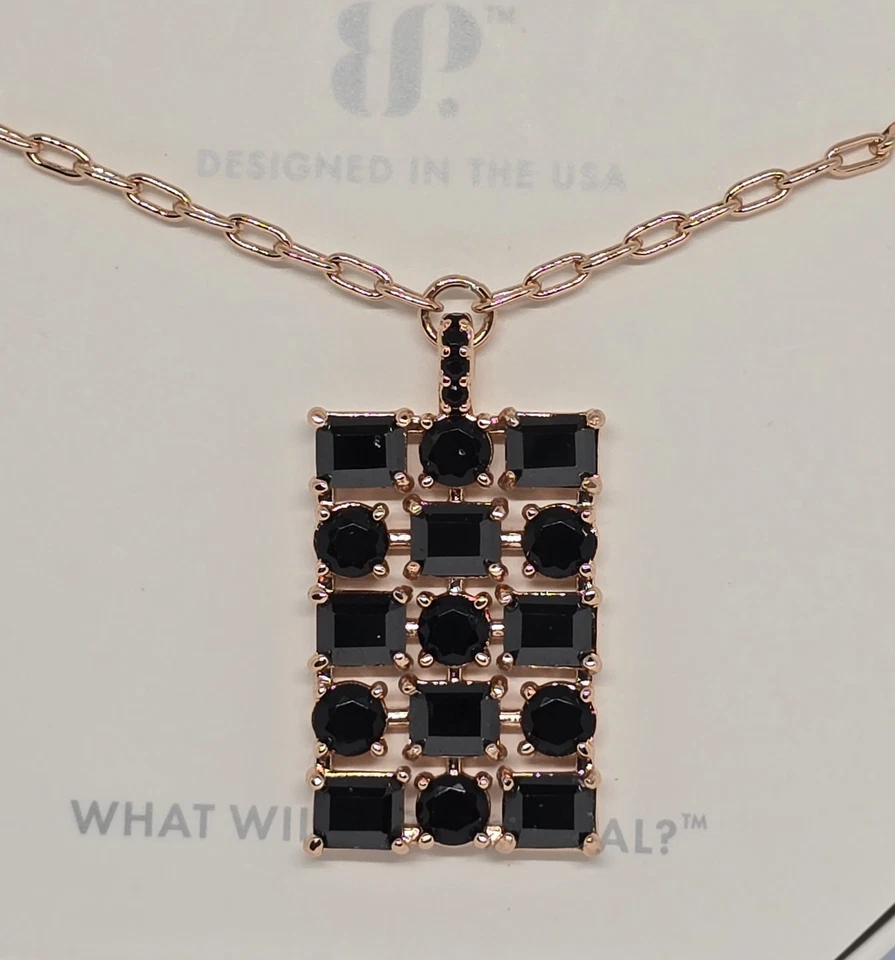 Collar Bomb Party OG NK65785 'Todo el brillo de la luz de las estrellas' negro ónix circonita cúbica en RG Foto 1 de 1