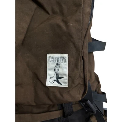 Mochila de caminhada vintage Osprey marrom preta grande equipamento ao ar livre aventura viagem - Imagem 1 de 4