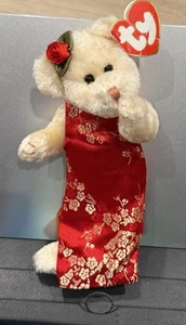 TY Attic Treasures Mei Li Bär - 9 Zoll Plüsch mit Gelenken, rotes asiatisches Kleid, neuwertig mit Etikett - Bild 1 von 2