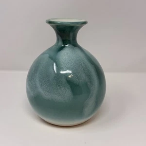 American Art Pottery Dryden Original Vase Glazed Turq/Blue Signed By Artist 1997 - Picture 1 of 5
