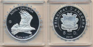 Andorra: 2013 5 Diners Silver Golden Eagle, Natura Aguila Daurada, F15 Privy  - Bild 1 von 1