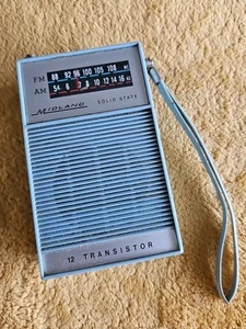 Vintage Midland Solid State Transistor Pocket AM/FM Radio blau ungetestet - Bild 1 von 12