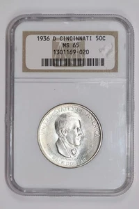 1936-D CINCINNATI COMMEMORATIVE HALF DOLLAR NGC MS65 PQ! - Picture 1 of 2