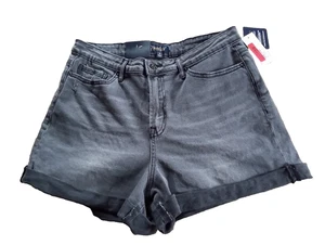 Pantalones Cortos Threadgrit Para Mujer con Puños Talla 31 - Denim Blackwash Adelgazante Alto Elastizado - Imagen 1 de 5