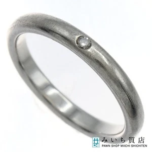 Tiffany & Co. TIFFANY&Co. 1p Diamond Band Ring 925 Silver Approx 11.5 2.6g Used - Picture 1 of 7