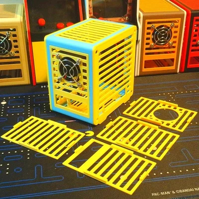 Raspberry Pi Desktop Case, Light Blue with Yellow Trim - Image 1 of 4