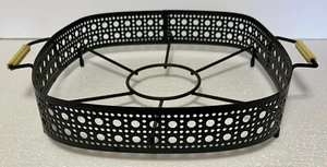 Vintage Black Metal Frame Footed Pedestal Trivet Casserole Dish Holder Set Of 2 - Picture 1 of 8
