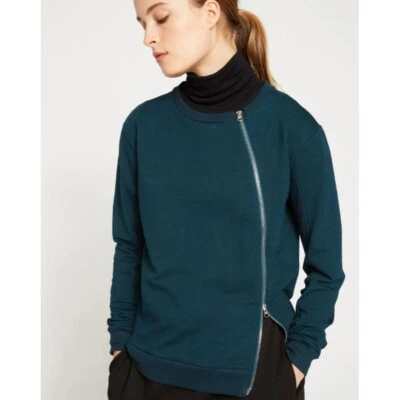 Universal Standard Womens S Brown Long Sleeves Meridian Zip Pullover Sweatshirt - Image 1 of 4