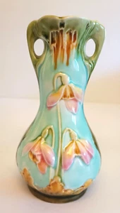 Jarrón vintage mayólica Art Nouveau floral 5,5 de alto - Imagen 1 de 10