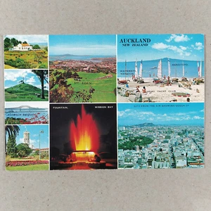 New Zealand Postcard Auckland Mission Bay Fountain Waitemata Tamaki Vintage. A23 - Picture 1 of 2