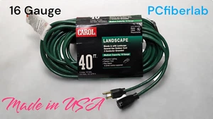 CAROL 40FT 16Gauge GREEN Outdoor Extension-Power Cords 16/3 SJTW-A Grounded - Picture 1 of 3