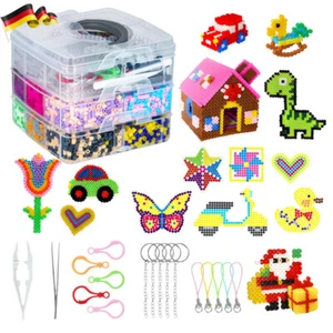 10600 Stück Bügelperlen Steckperlen mit Aufbewahrungsbox,Bügelperlen Platten Set - Bild 1 von 11