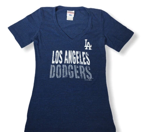 Los Angeles Dodgers MLB Blue V-Neck T-Shirt Campus Lifestyle Women's MEDIUM Cover