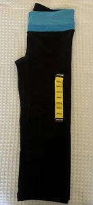Kirkland Women' Reversible Small Black yoga Capri Pants  Black, Blue Small - Picture 1 of 5