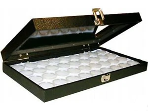 36 Gem display Jars see thru glass storage Showcase Display Case Storage Box - Picture 1 of 1
