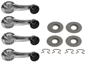 65-81 CHEVY OLDS BUICK WINDOW CRANK HANDLE BLACK KNOB (4 Pack) OEM QUALITY - Foto 1 di 1