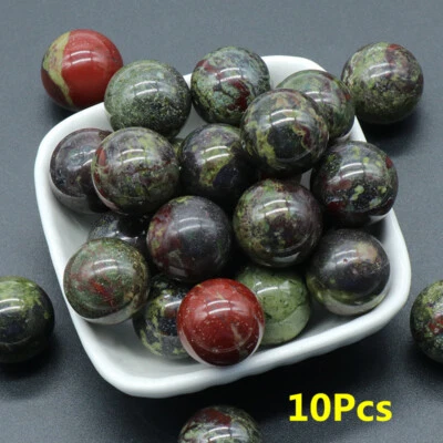 10 piezas de cuentas de bola de piedra de sangre de dragón natural de 20 mm sin agujero HT568 Foto 1 de 4