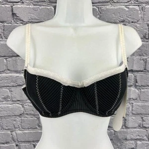 Jezebel Cosmopolitan  Black Stripe Push-up Bra Size 36B - Picture 1 of 9