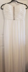 Calvin Klein Formal White Gown Crystal Embellishment - Picture 1 of 6