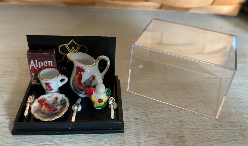 Reutter Porzellan Breakfast Set Rooster Design Dollhouse Miniature - Image 1 of 1