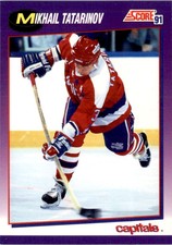 1991-92 Score American Capitals Hockey Card #37 Mikhail Tatarinov